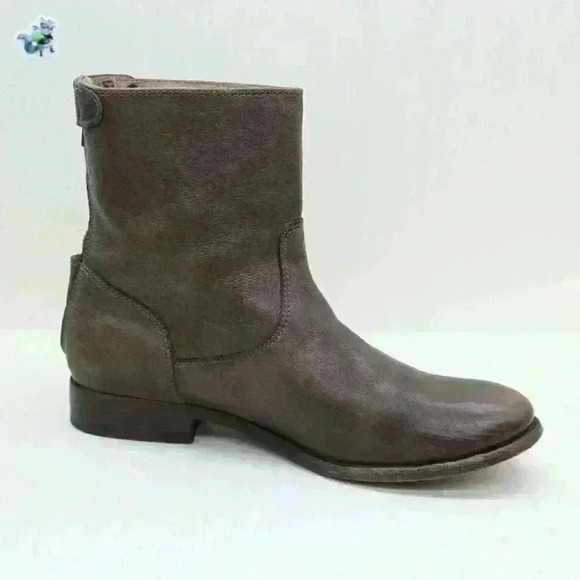 Frye Melissa Women’s Brown Leather Zip Snap Short Ankle Boots Size US 7.5 B - Picture 3 of 11